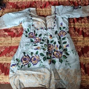 Hand painted patiala suit